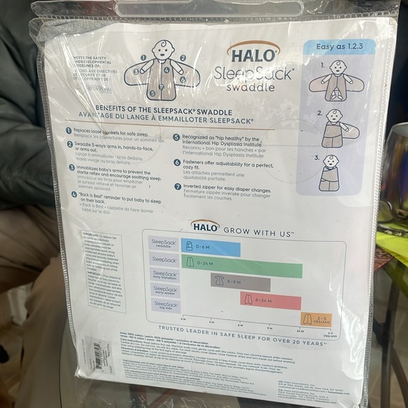 HALO SleepSack swaddle. Birth to 3 months. Gray. No tags just sealed package. - Picture 2 of 2
